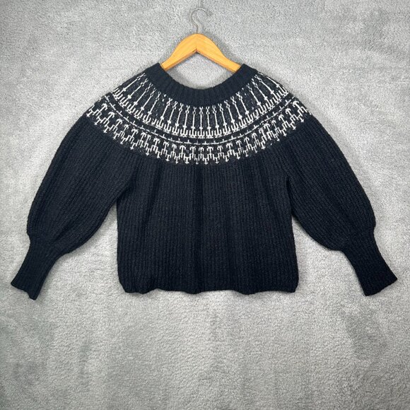 Universal Threads Dark Gray Fair Isle Pullover Thick Knit Sweater XXL Plus - Picture 4 of 12